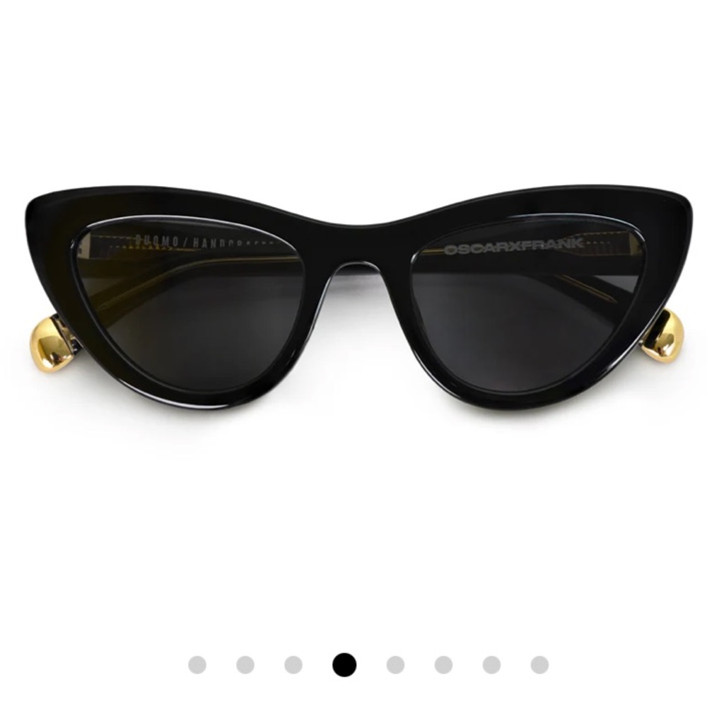 Oscar x Frank Duomo Sleek Black Cat-Eye Sunglasses